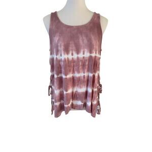 American Eagle Soft & Sexy Rib Tie-Dye Tank Womens Mauve Sz M